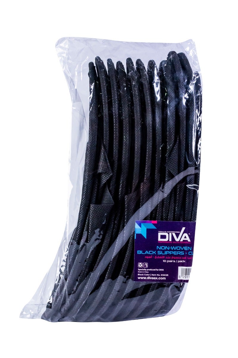 

Diva Disposable Slippers Non-Woven Closed | Black | 10 Pcs/Pack, Black - 135