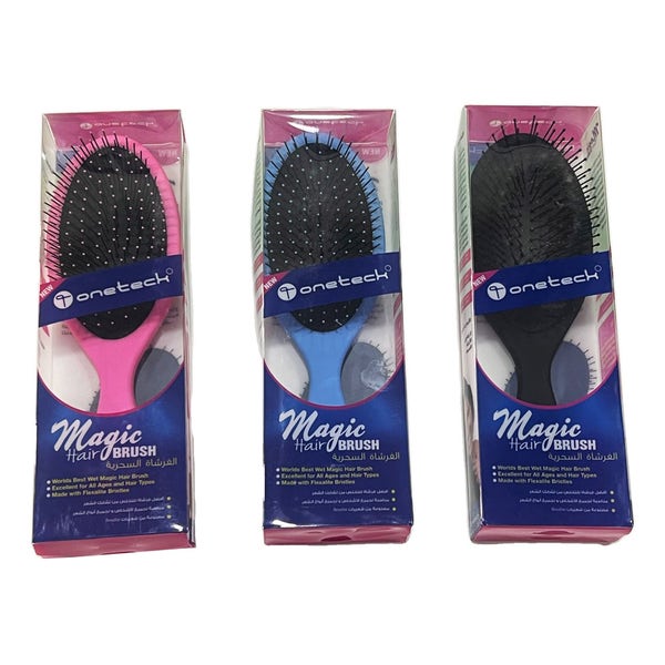 Onetech Magic Hair Brush | Pink - Blue - Black| 1 Pc