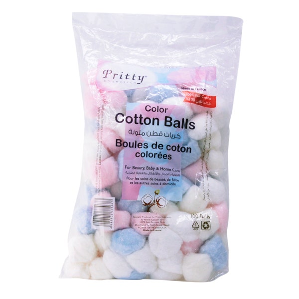 Pritty Color Cotton Balls| 100 Pcs